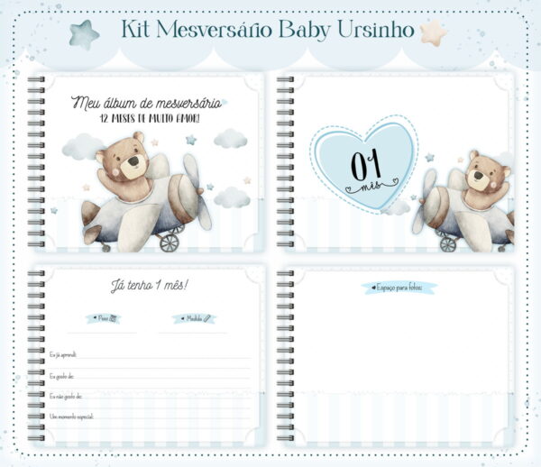 Livro Mesversário Ursinho Menino - Arquivo Digital - Imagem 2