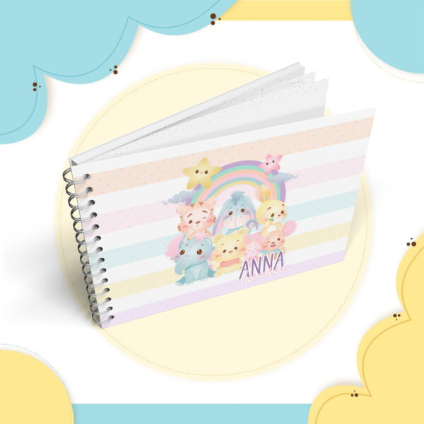 livro mesversario ursinho pooh menina arquivo digital papel e scrapbook