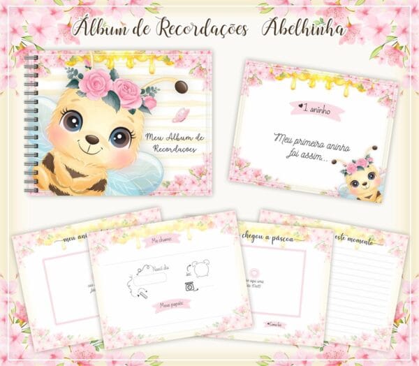 livro recordacoes bebe abelhinha arquivo digital livro do bebe