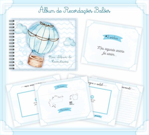 livro recordacoes bebe baloes menino arquivo digital baloes menino