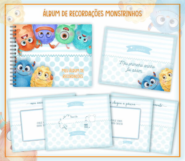 livro recordacoes bebe monstrinhos arquivo digital fotos
