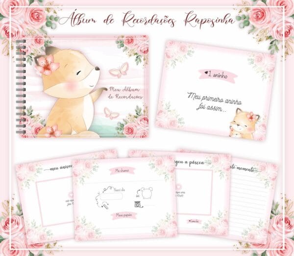livro recordacoes bebe raposinha arquivo digital miolo digital