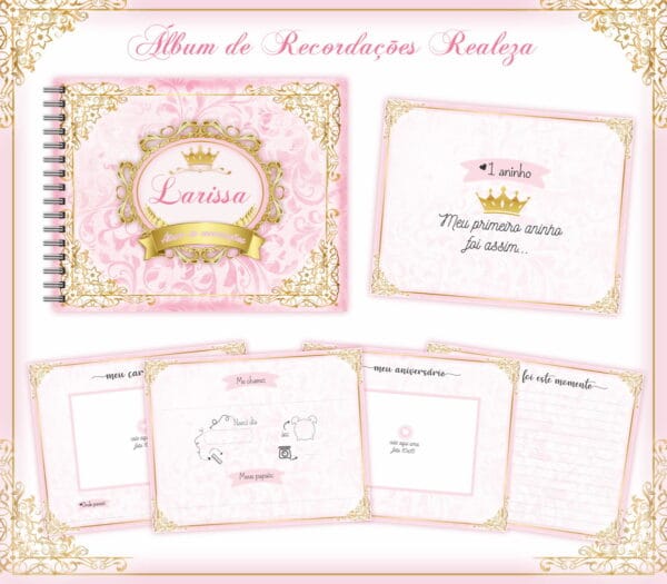 livro recordacoes bebe realeza menina arquivo digital maternidade