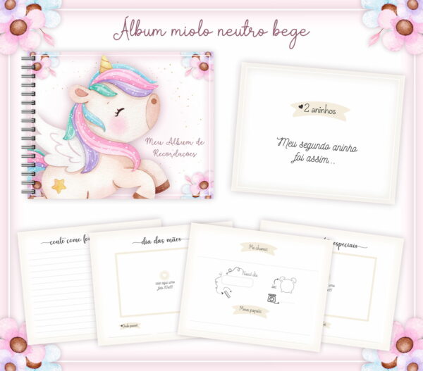 livro recordacoes bebe unicornio arquivo digital livro recordacoes do bebe