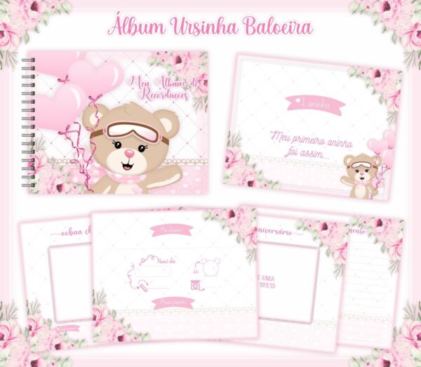 livro recordacoes bebe ursinha baloeira arquivo digital organizar recordacoes bebe 1