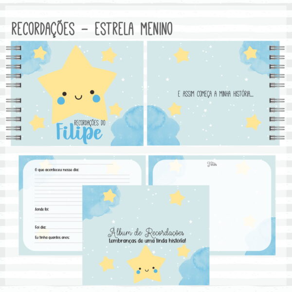livro recordacoes do bebe estrela menino arquivo digital livro