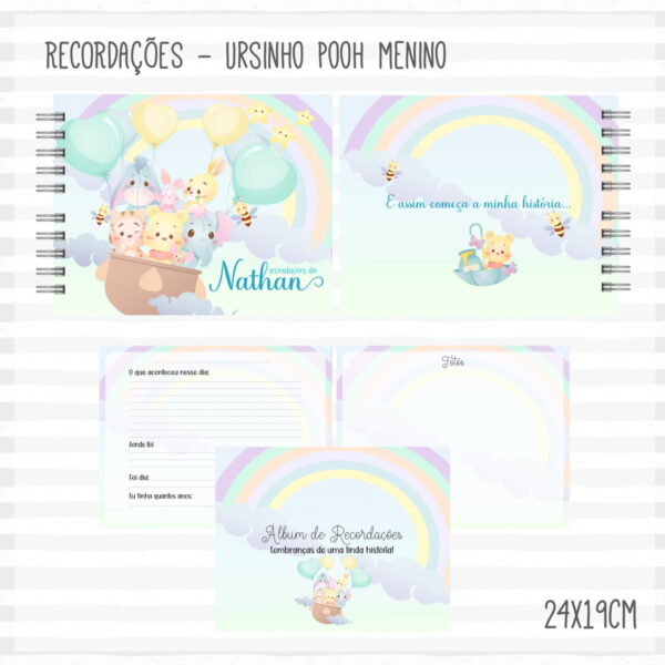 livro recordacoes do bebe pooh menino arquivo digital recordar