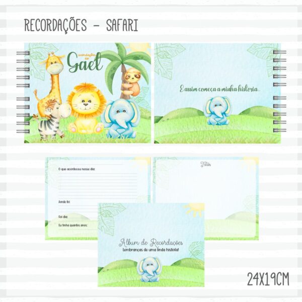 livro recordacoes do bebe safari menino arquivo digital bebe