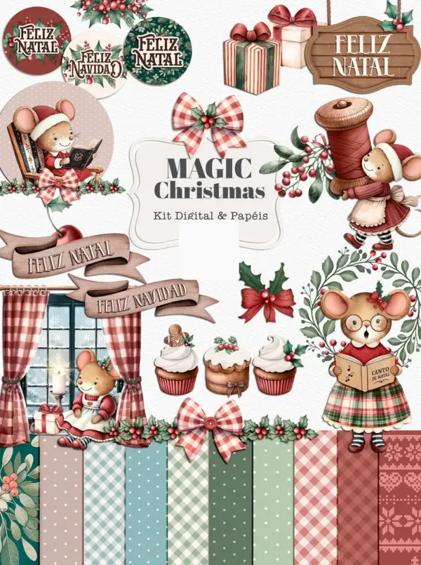 Magic Chrisma Kit Digital Tema Natalino Em Formato Png