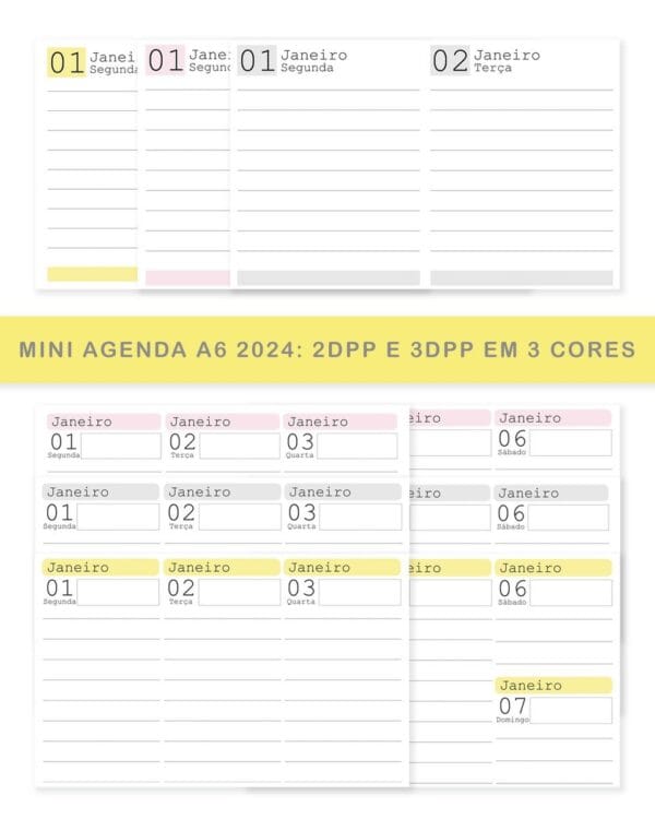 Mini Agenda A6 - Arquivo Digital