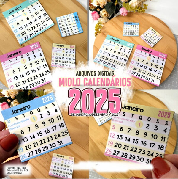 miolo calendario 2025 arquivo digital papelaria