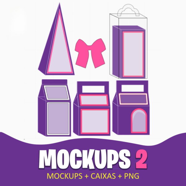 Mockups Caixas Papelaria Festas 2 - Arquivo Digital
