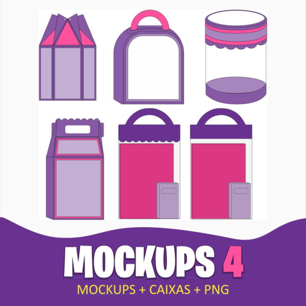 mockups caixas papelaria festas 4 arquivo digital embalagem