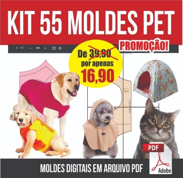Modelagem Roupas Cachorro E Gato 55 Moldes + Cirúrgicos