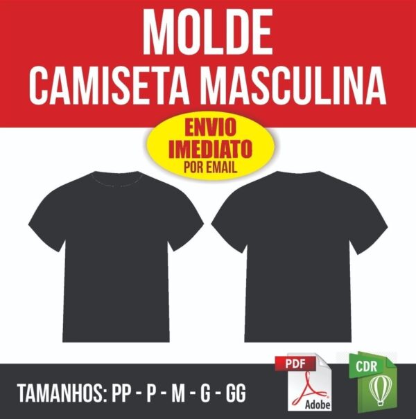 Molde Camiseta Básica Masculina - Tamanho Pp Ao Gg