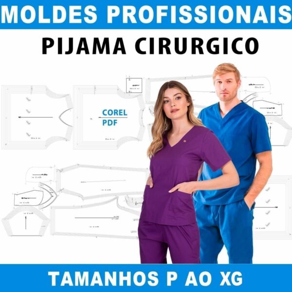 Molde Digital Pdf E Cdr Modelagem Scrub Masculino E Feminino