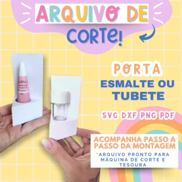 Molde Limpo Porta Esmalte e Tubete - Arquivo Digital - Imagem 5