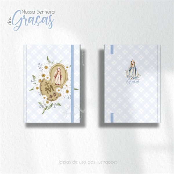 Nossa Senhora das Graças V2 Kit Digital Santinhos Aquarela