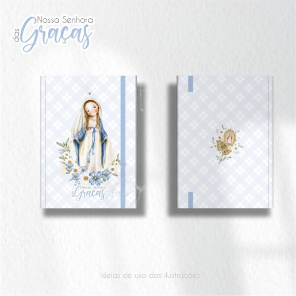 Nossa Senhora das Graças V2 Kit Digital Santinhos Aquarela