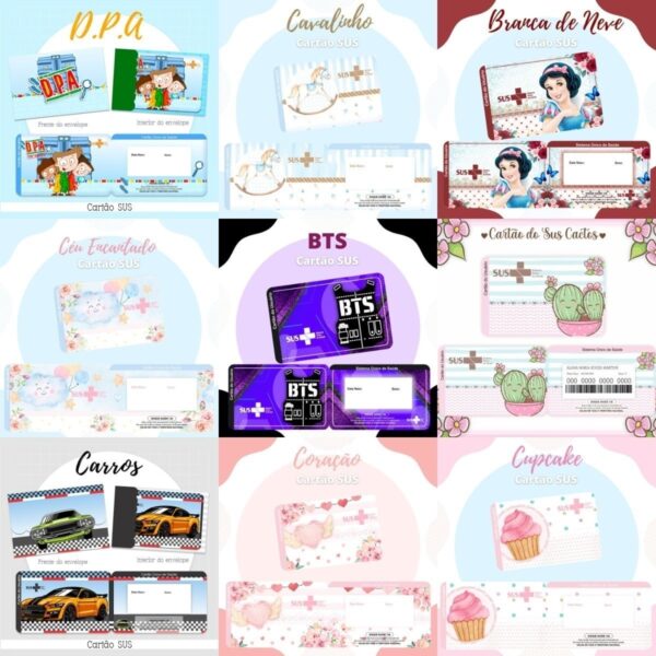 Pack 119 Artes Cartão Do Sus Personalizado Em Png