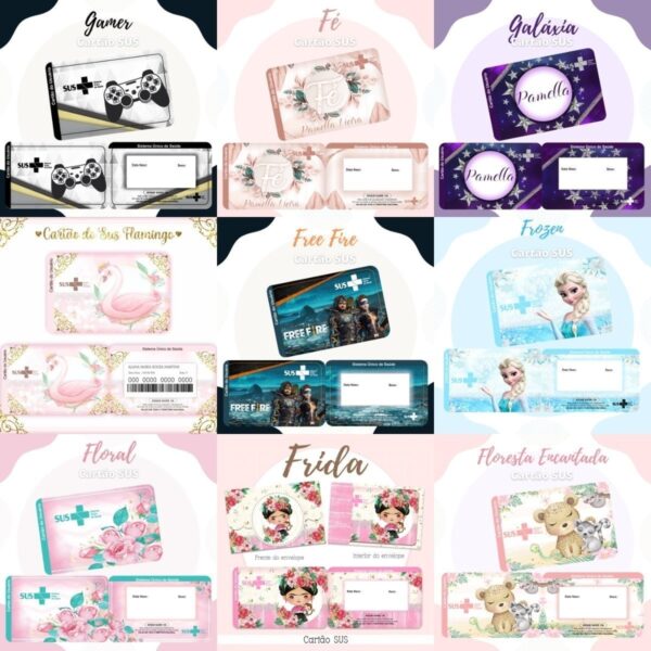 Pack 119 Artes Cartão Do Sus Personalizado Em Png