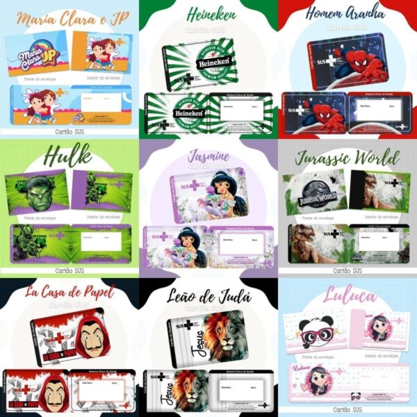 Pack 119 Artes Cartão Do Sus Personalizado Em Png