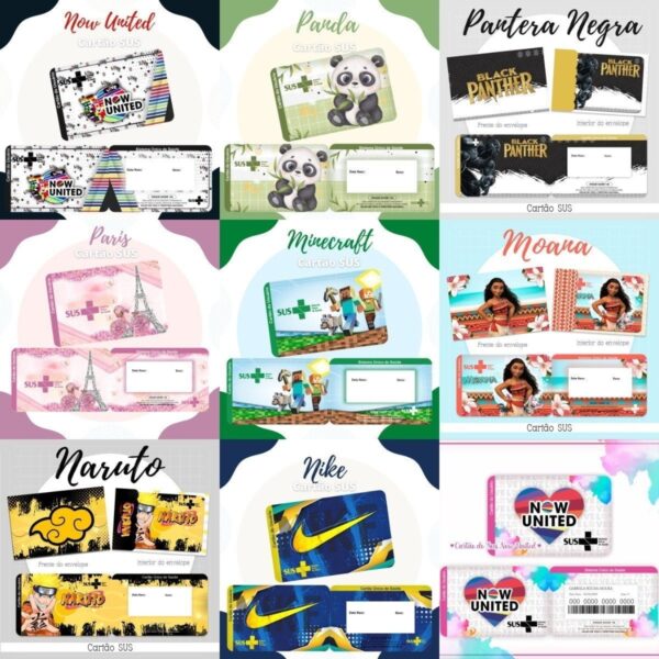 Pack 119 Artes Cartão Do Sus Personalizado Em Png