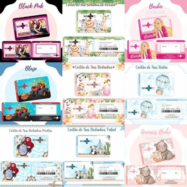 Pack 119 Artes Cartão Do Sus Personalizado Em Png