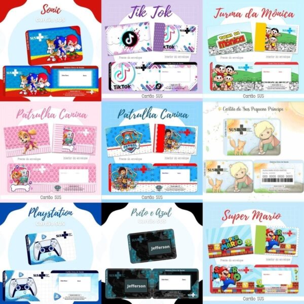 Pack 119 Artes Cartão Do Sus Personalizado Em Png