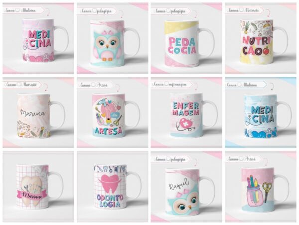 pack 12 canecas profissoes arte digital pack artes sublimacao canecas 1