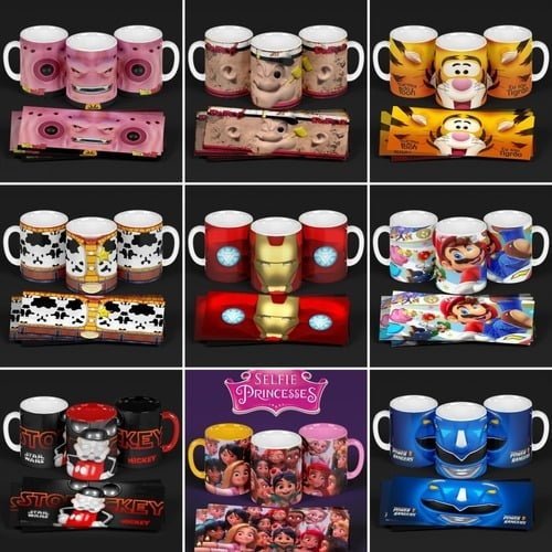 Pack 160 Artes 3d Para Canecas Jpg Mockup Heróis Vingadores