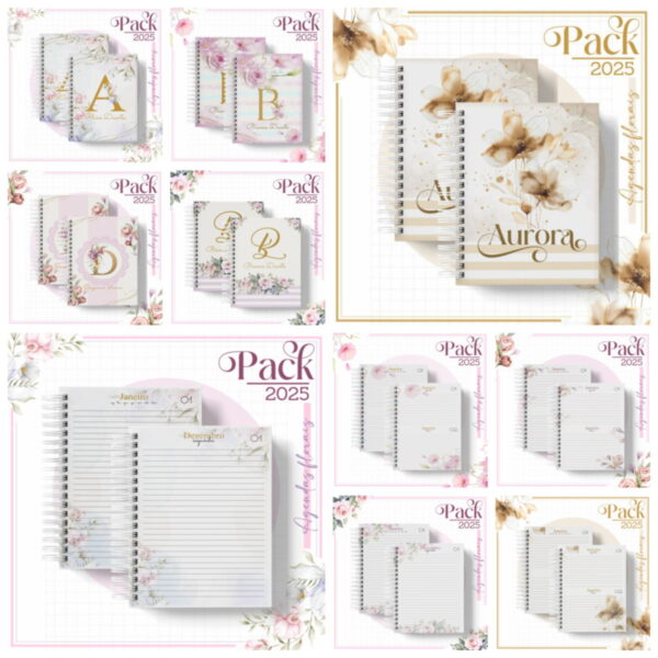 pack 2025 agendas femininas arquivo digital combo agendas femininas