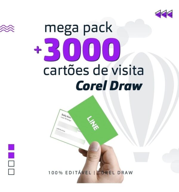 Pack +3000 Cartão De Visita Editável Corel Draw Vetorizado