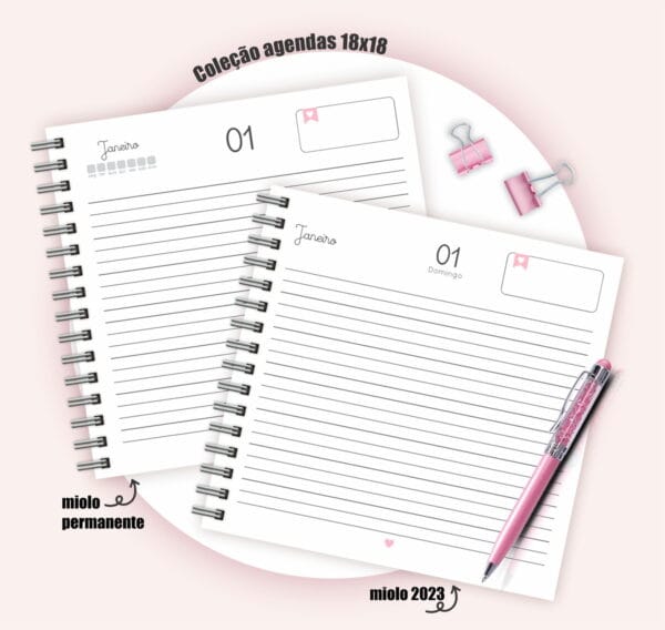 Pack Agendas 18x18 Frases - Arquivo Digital