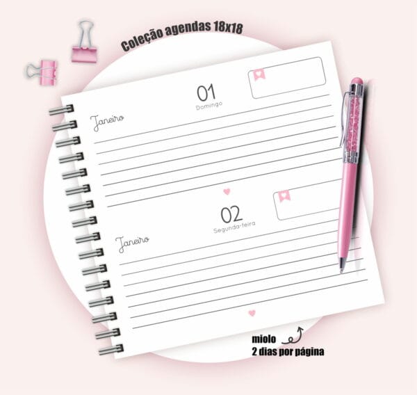 Pack Agendas 18x18 Frases - Arquivo Digital