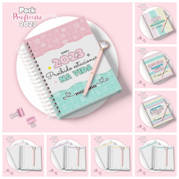 pack agendas 2023 femininas arquivo digital papelaria