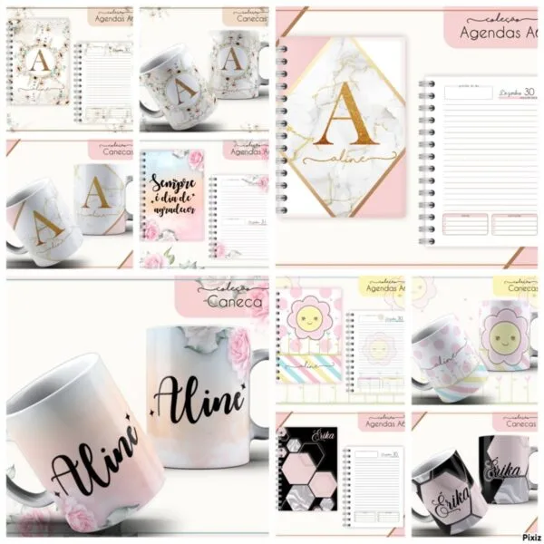 pack agendas a6 arquivo digital miolo digital