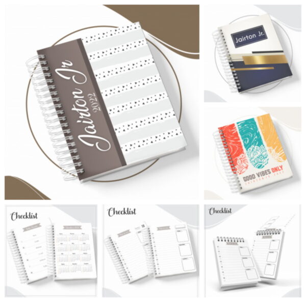 pack agendas checklist masculina arquivo digital papelaria personalizada