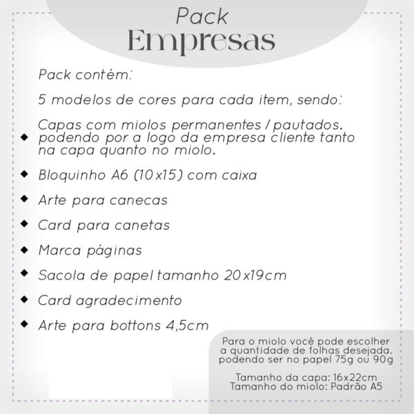 Pack Agendas Empresas - Arquivos Encadernação - Imagem 5