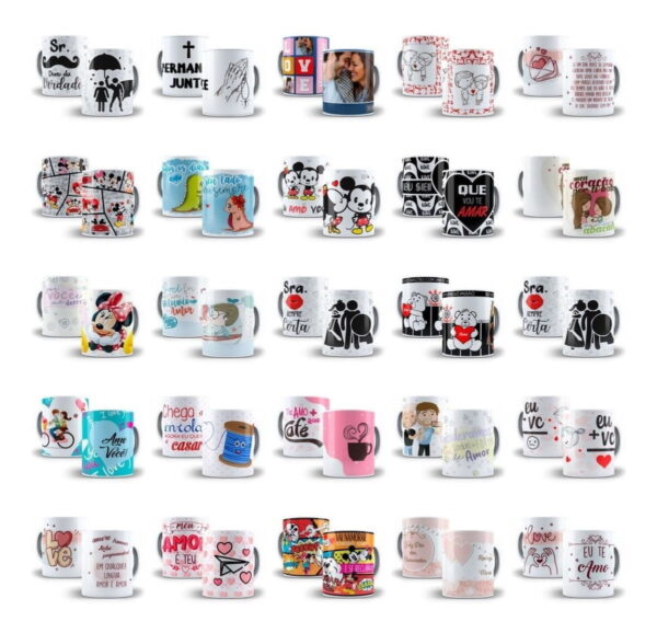Pack Artes Caneca Dia Dos Namorados +500 Arquivos Sublimação