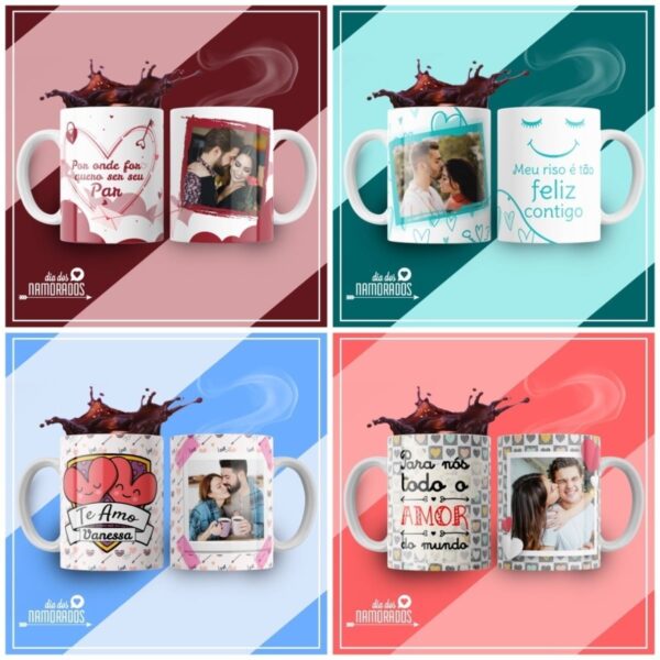 Pack Artes Caneca Dia Dos Namorados +500 Arquivos Sublimação