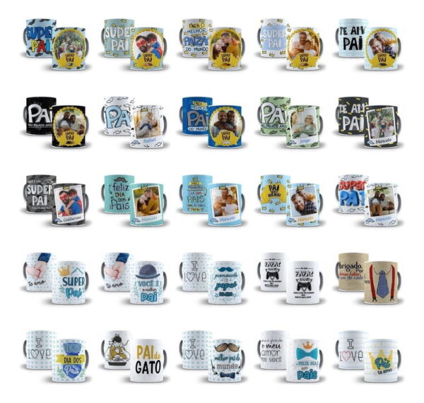 Pack Artes Caneca Dia Dos Pais Pacote Sublimação Arquivos