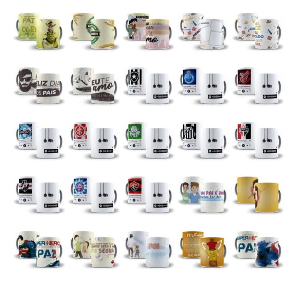 Pack Artes Caneca Dia Dos Pais Pacote Sublimação Arquivos