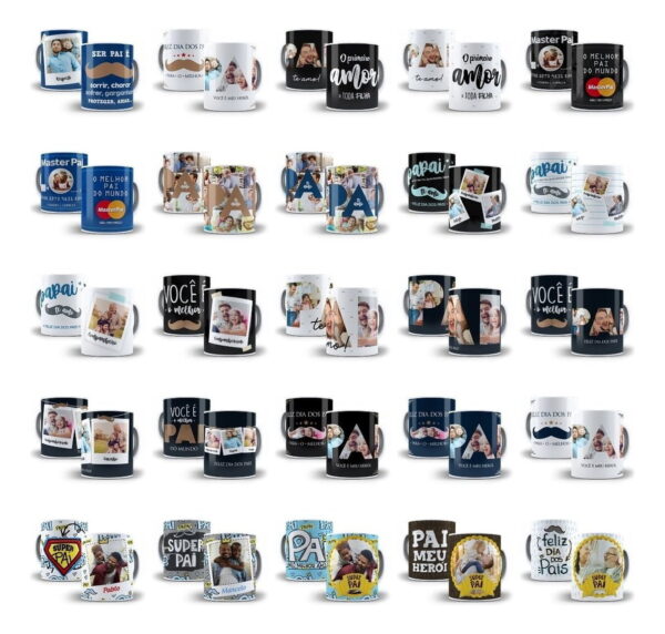 Pack Artes Caneca Dia Dos Pais Pacote Sublimação Arquivos