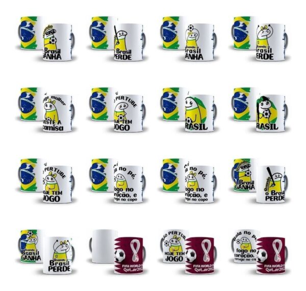 Pack Artes Caneca Flork Torcedor Brasil Copa Mundo 2022 Png