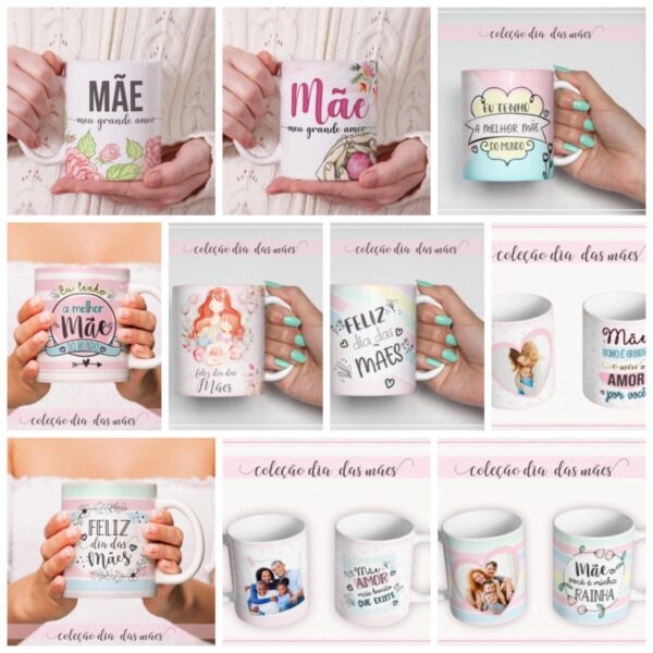 pack artes canecas dia das maes arquivo digital kit digital