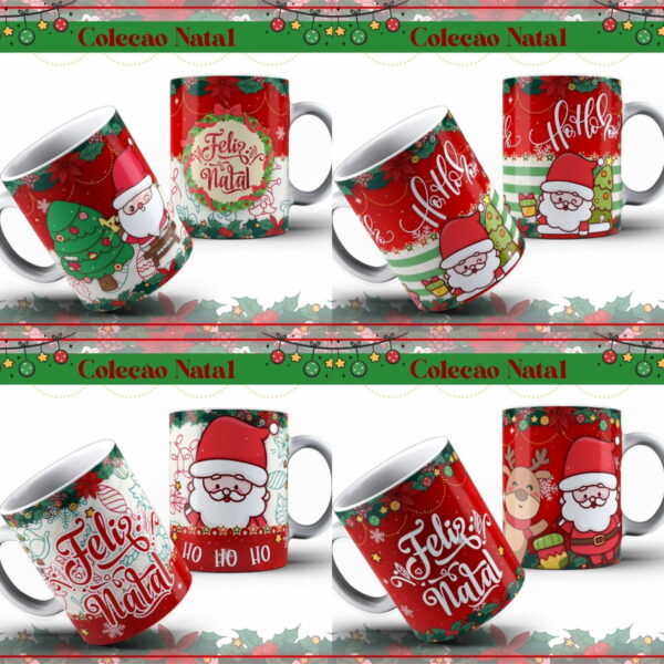 pack artes canecas natal arquivo digital design