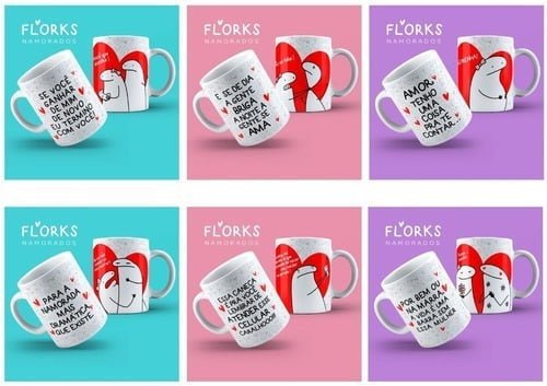 Pack Artes Para Canecas Dia Dos Namorados Flork Bento