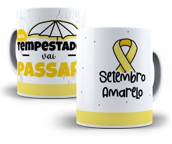 Pack Artes Setembro Amarelo Flork Sublimação Caneca Frases