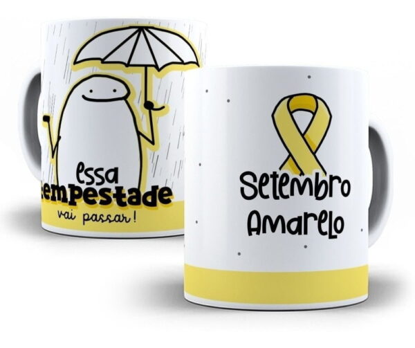 Pack Artes Setembro Amarelo Flork Sublimação Caneca Frases